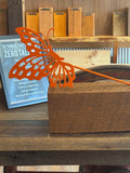 Orange Butterfly Metal Garden Stake